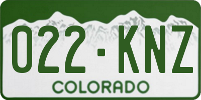 CO license plate 022KNZ