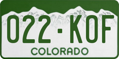 CO license plate 022KOF