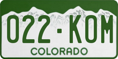 CO license plate 022KOM