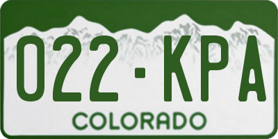 CO license plate 022KPA