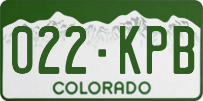 CO license plate 022KPB