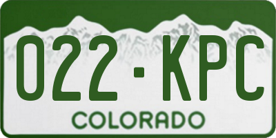 CO license plate 022KPC