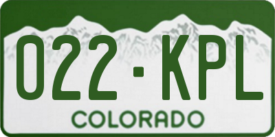 CO license plate 022KPL