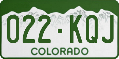 CO license plate 022KQJ