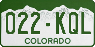 CO license plate 022KQL