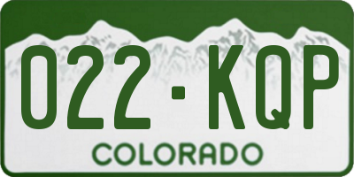 CO license plate 022KQP