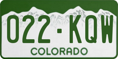 CO license plate 022KQW