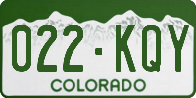 CO license plate 022KQY