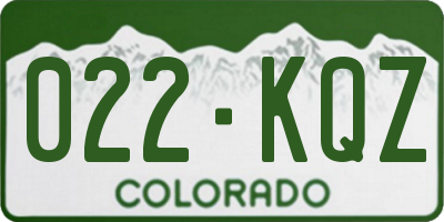 CO license plate 022KQZ