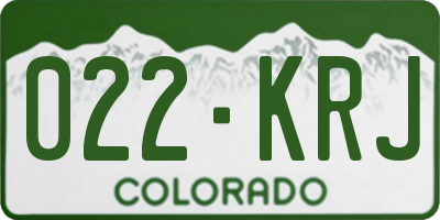 CO license plate 022KRJ