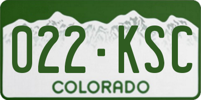 CO license plate 022KSC