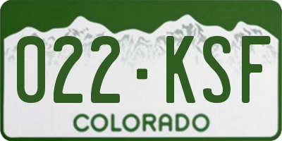 CO license plate 022KSF