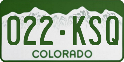 CO license plate 022KSQ