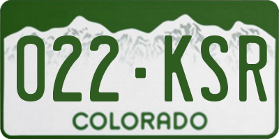 CO license plate 022KSR