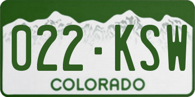 CO license plate 022KSW