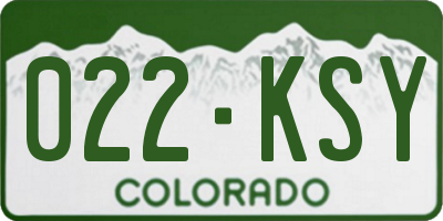 CO license plate 022KSY
