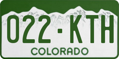 CO license plate 022KTH