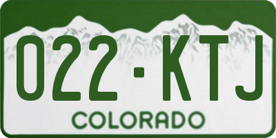 CO license plate 022KTJ