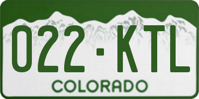 CO license plate 022KTL