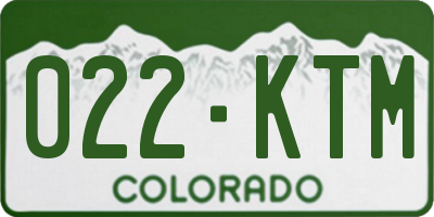 CO license plate 022KTM