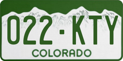 CO license plate 022KTY