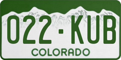 CO license plate 022KUB