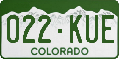 CO license plate 022KUE