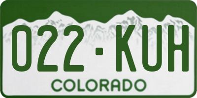 CO license plate 022KUH