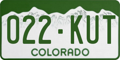 CO license plate 022KUT