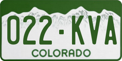 CO license plate 022KVA