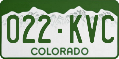 CO license plate 022KVC