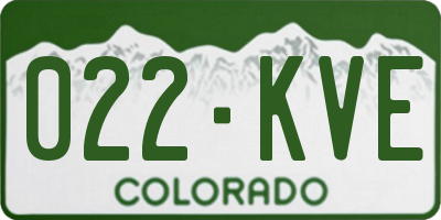 CO license plate 022KVE