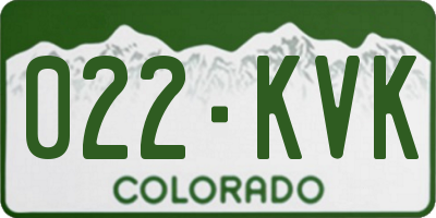 CO license plate 022KVK