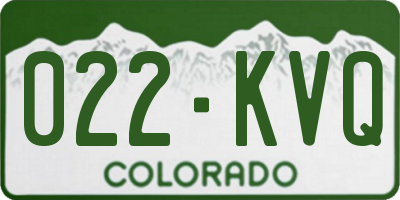 CO license plate 022KVQ