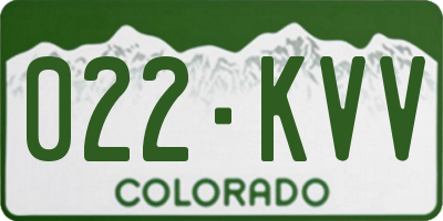 CO license plate 022KVV
