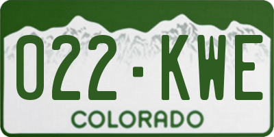 CO license plate 022KWE