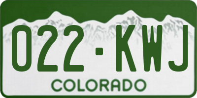 CO license plate 022KWJ