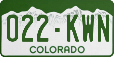 CO license plate 022KWN
