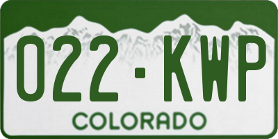 CO license plate 022KWP