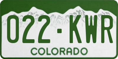 CO license plate 022KWR