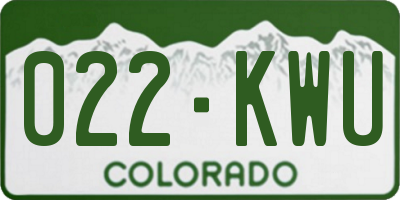 CO license plate 022KWU