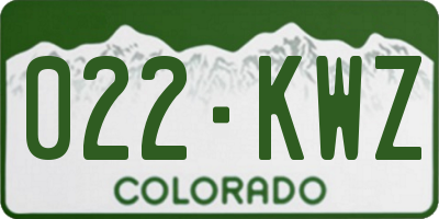 CO license plate 022KWZ