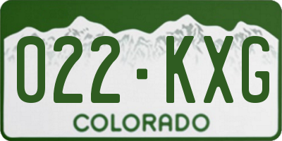 CO license plate 022KXG