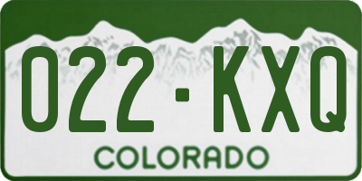 CO license plate 022KXQ