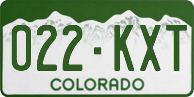 CO license plate 022KXT