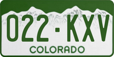 CO license plate 022KXV
