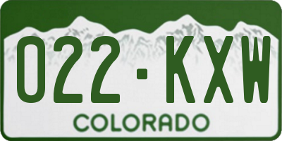 CO license plate 022KXW