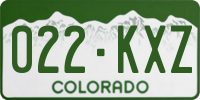 CO license plate 022KXZ