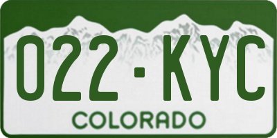 CO license plate 022KYC