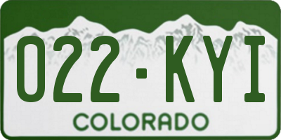 CO license plate 022KYI